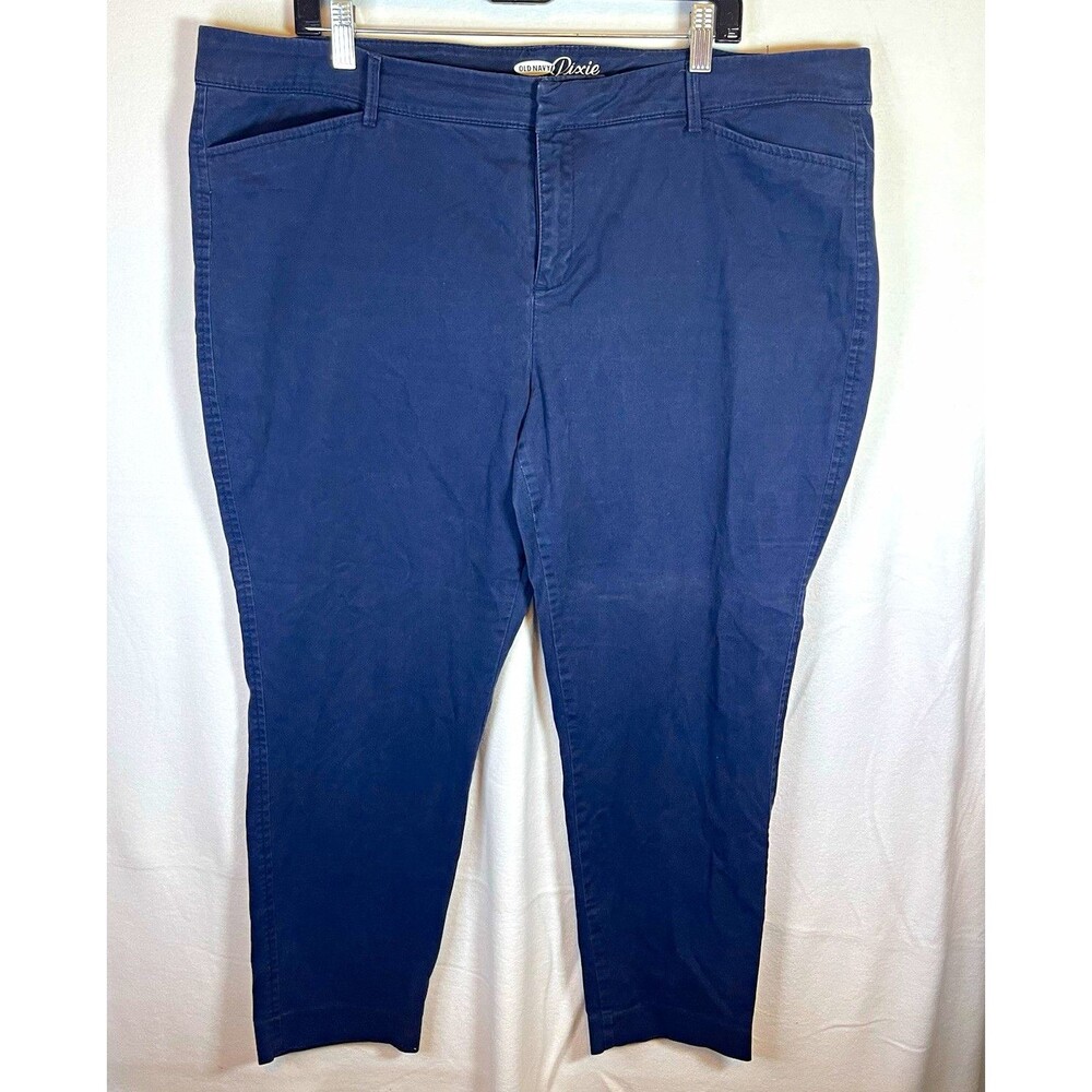 Old Navy Women’s Blue Plus 18 Chino Skinny Pants Cotton Stretch Pockets Zip